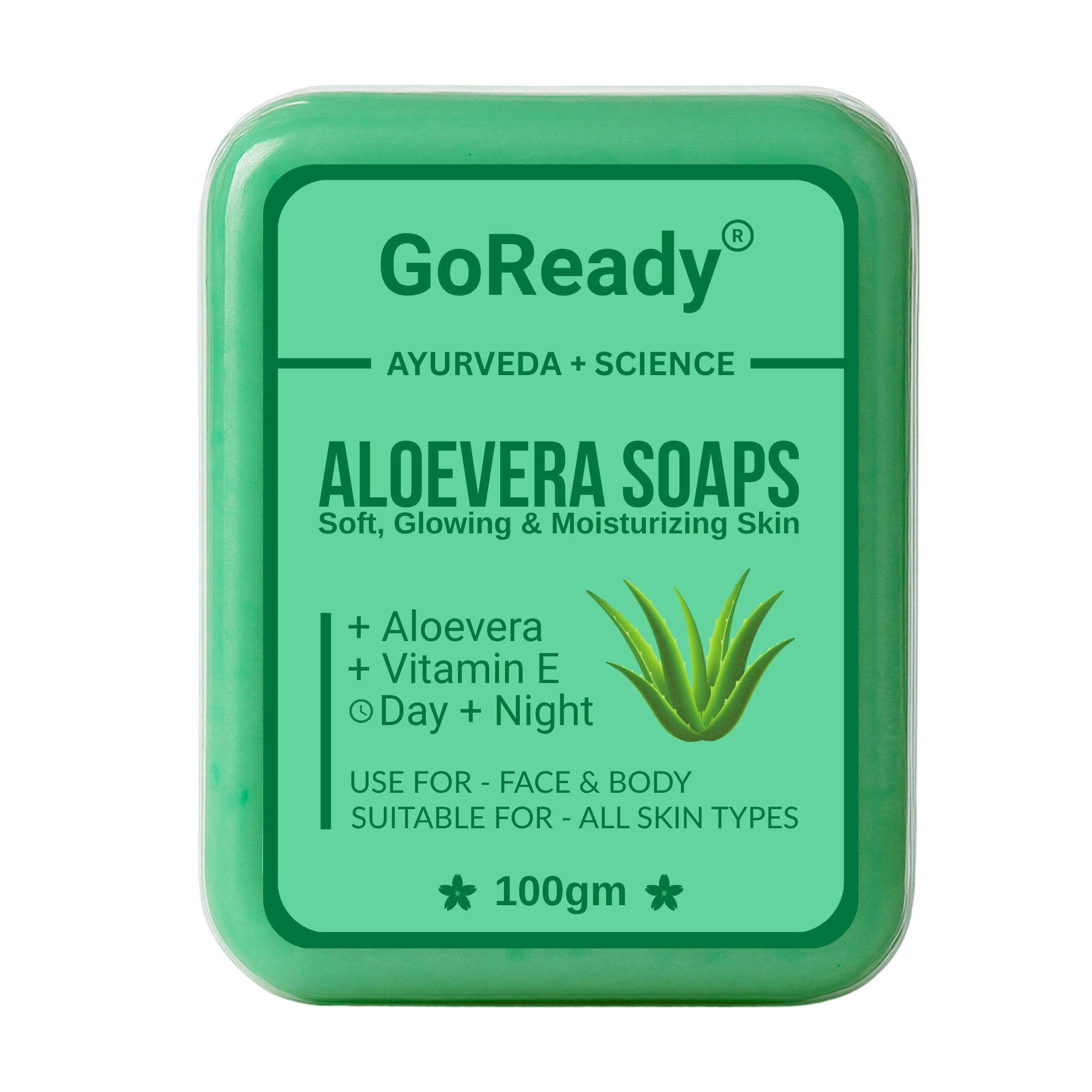 GoReady® ALOEVERA SOAPS | Aloevera & Vitamin E | Soft, Glowing & Moisturizing Skin | All Skin Types  (100gm)