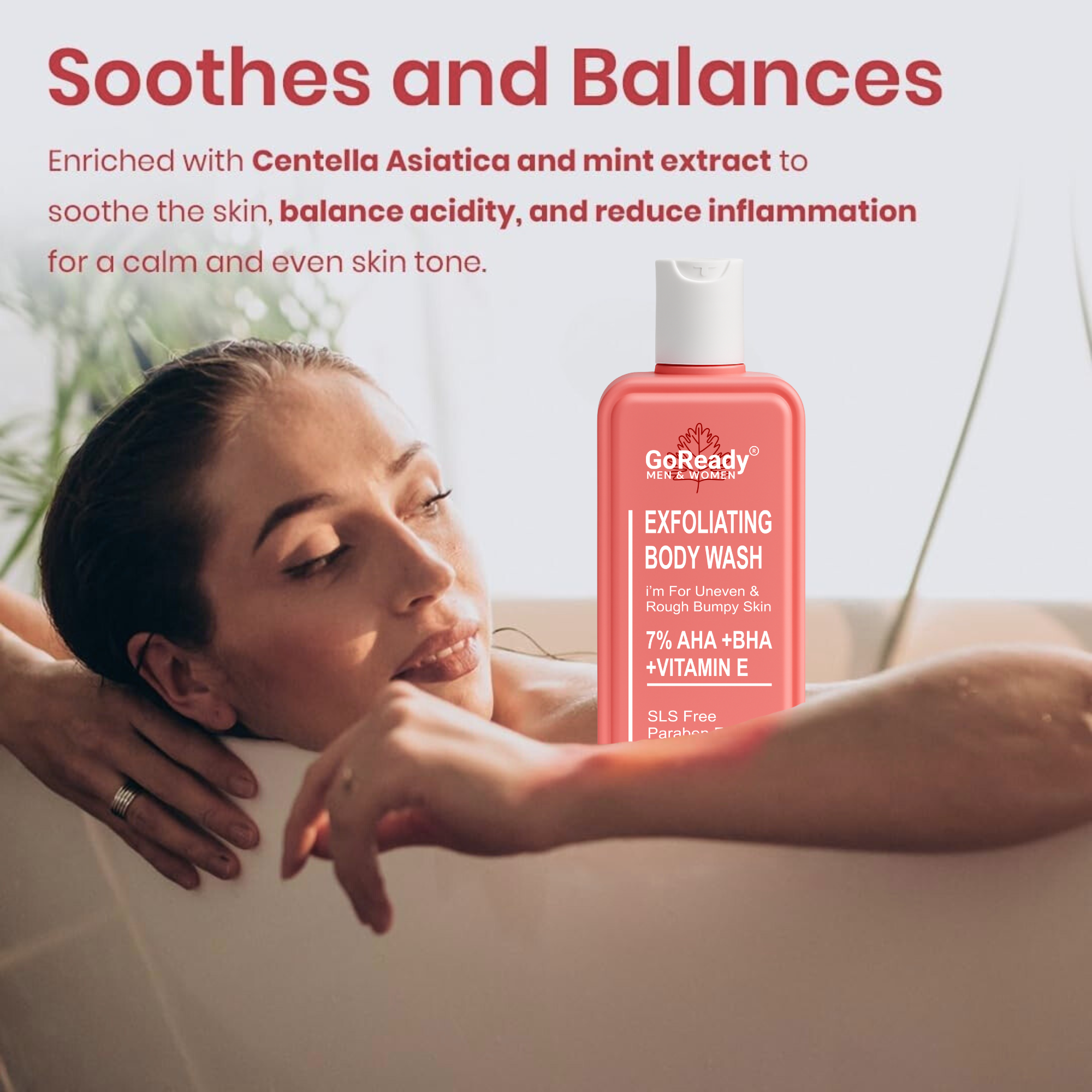 GoReady® 7% AHA BHA Exfoliating Body Wash, De-Tan Glycolic & Salicylic Acid Shower Gel  (245ml)