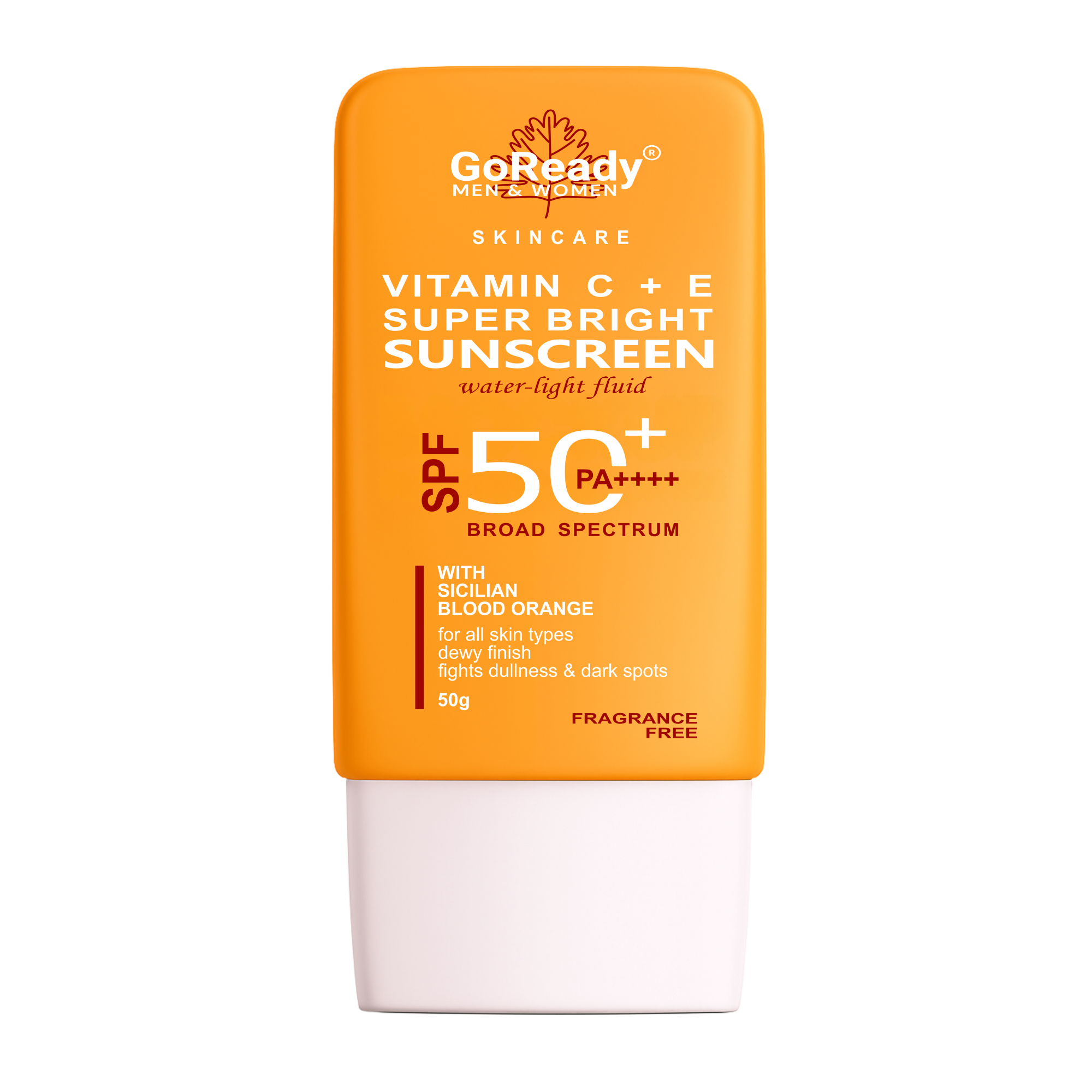 GoReady® Sunscreen - SPF 50 PA++++ | Vitamin C+E Super Bright,WaterLight, For Even Toned & Glowing Skin  (50gm)