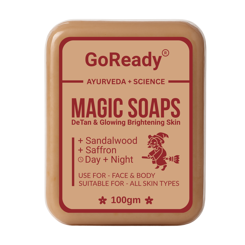 GoReady® MAGIC SOAPS | Sandalwood & Saffron | DeTan & Glowing Brightening Skin | All Skin Types  (100gm)