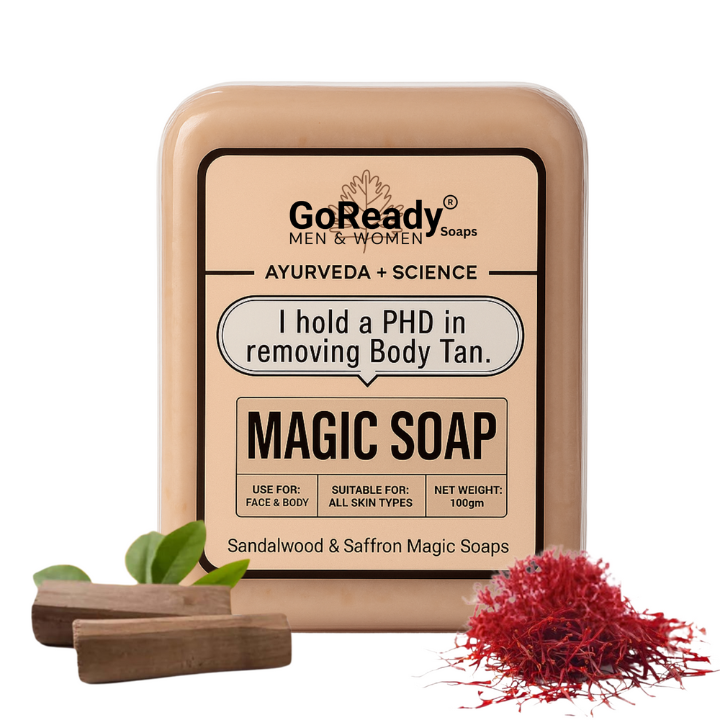 GoReady® Magic Soap Sandal Wood And Saffron for DeTan and Glowing Brightening Skin (100gm)
