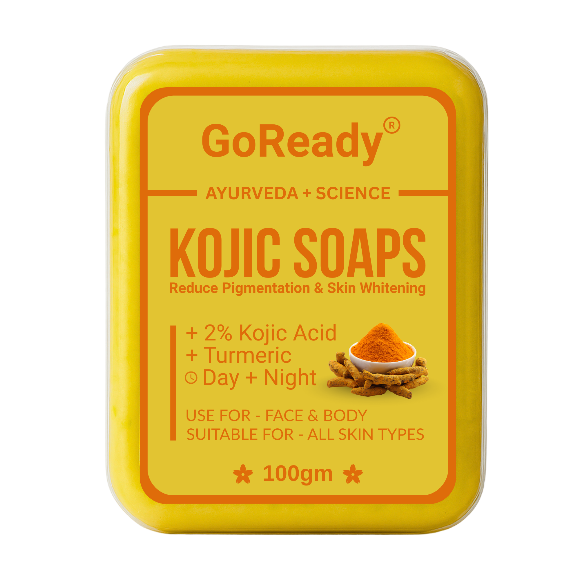 GoReady® 2% KOJIC SOAPS | 2% Kojic Acid with Turmeric | Reduce Pigmentation & Skin Whitening | For All Skin Types  (100gm)