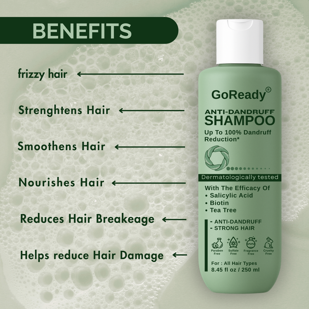 GoReady® Anti-Dandruff Shampoo - Strengthens Hair with Salicylic Acid & Biotin  (250 ml)