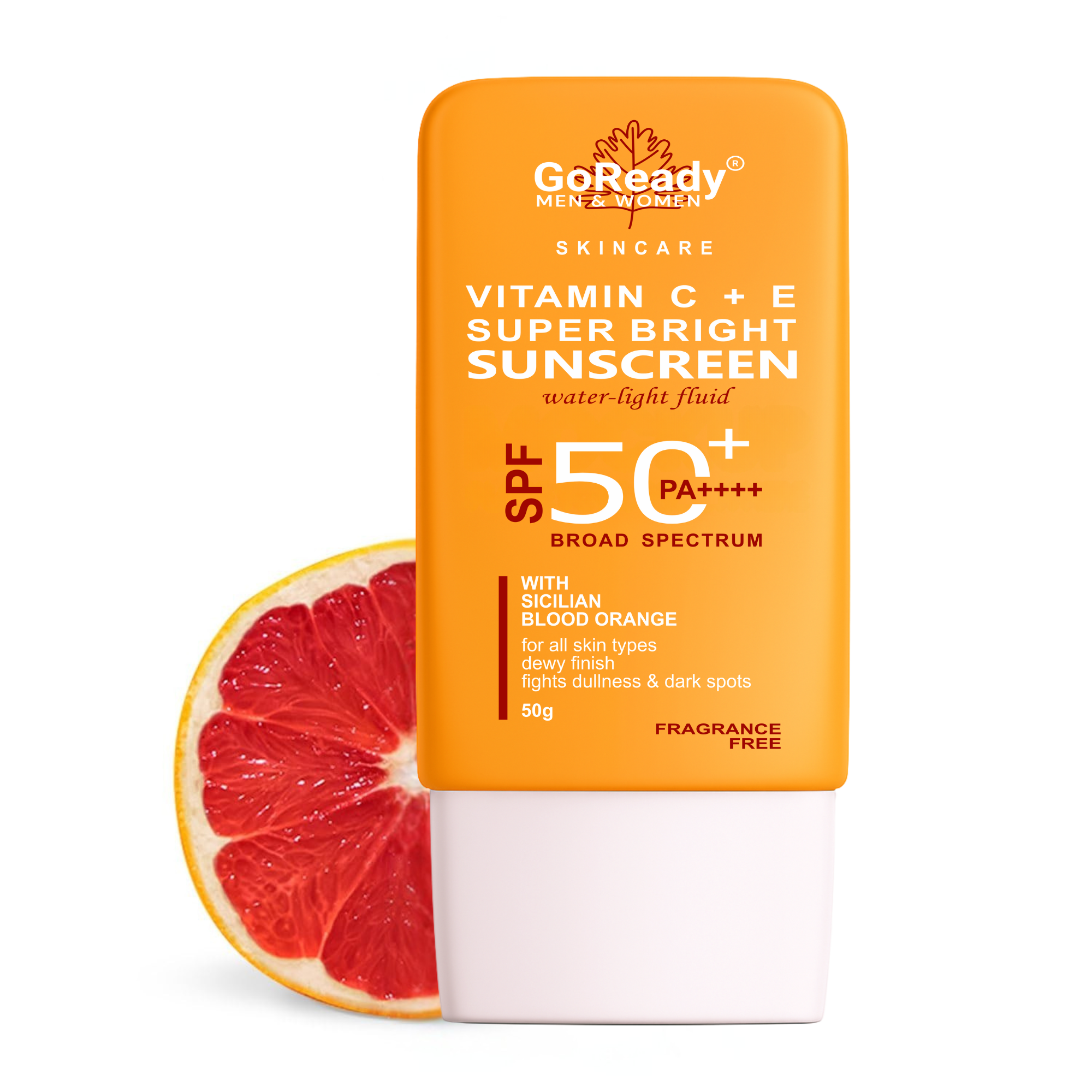 GoReady® Sunscreen - SPF 50 PA++++ | Vitamin C+E Super Bright,WaterLight, For Even Toned & Glowing Skin  (50gm)