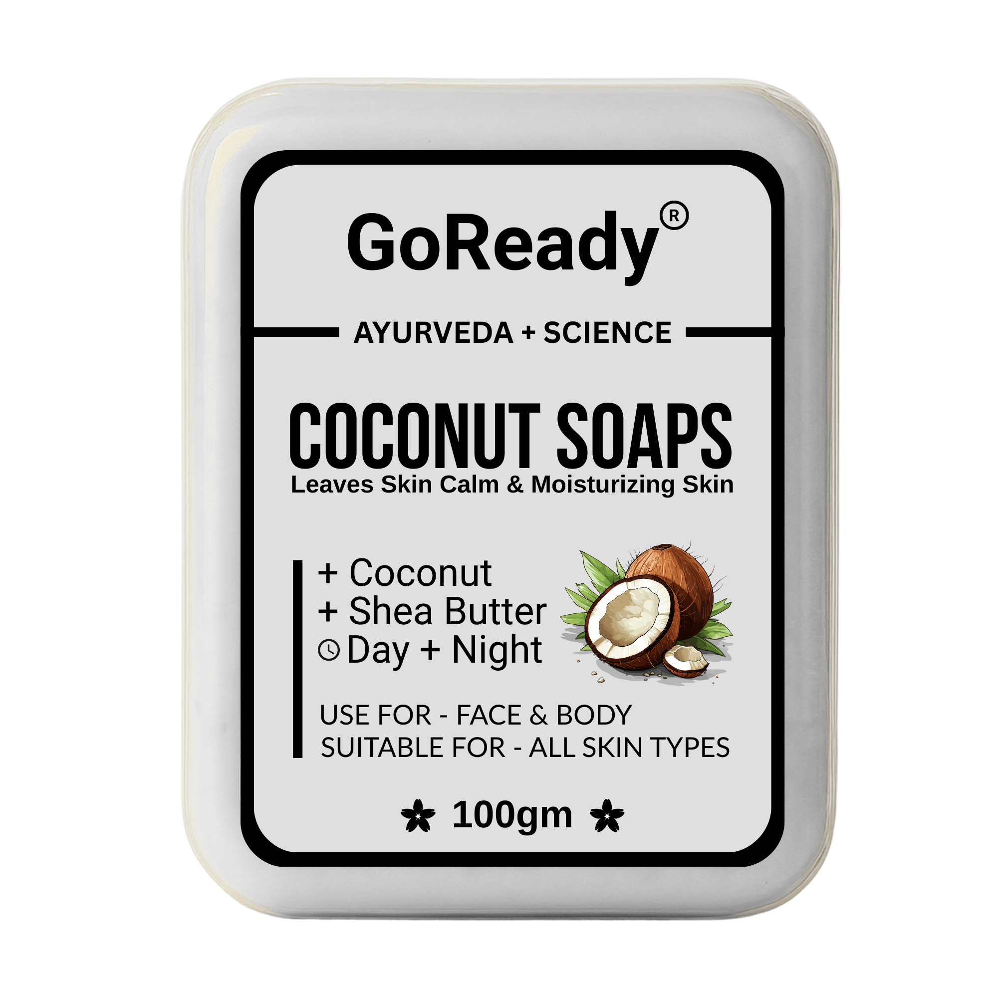 GoReady® COCONUT SOAPS | Coconut & Shea Butter | Leaves Skin Calm & Moisturizing Skin | All Skin Types  (100gm)