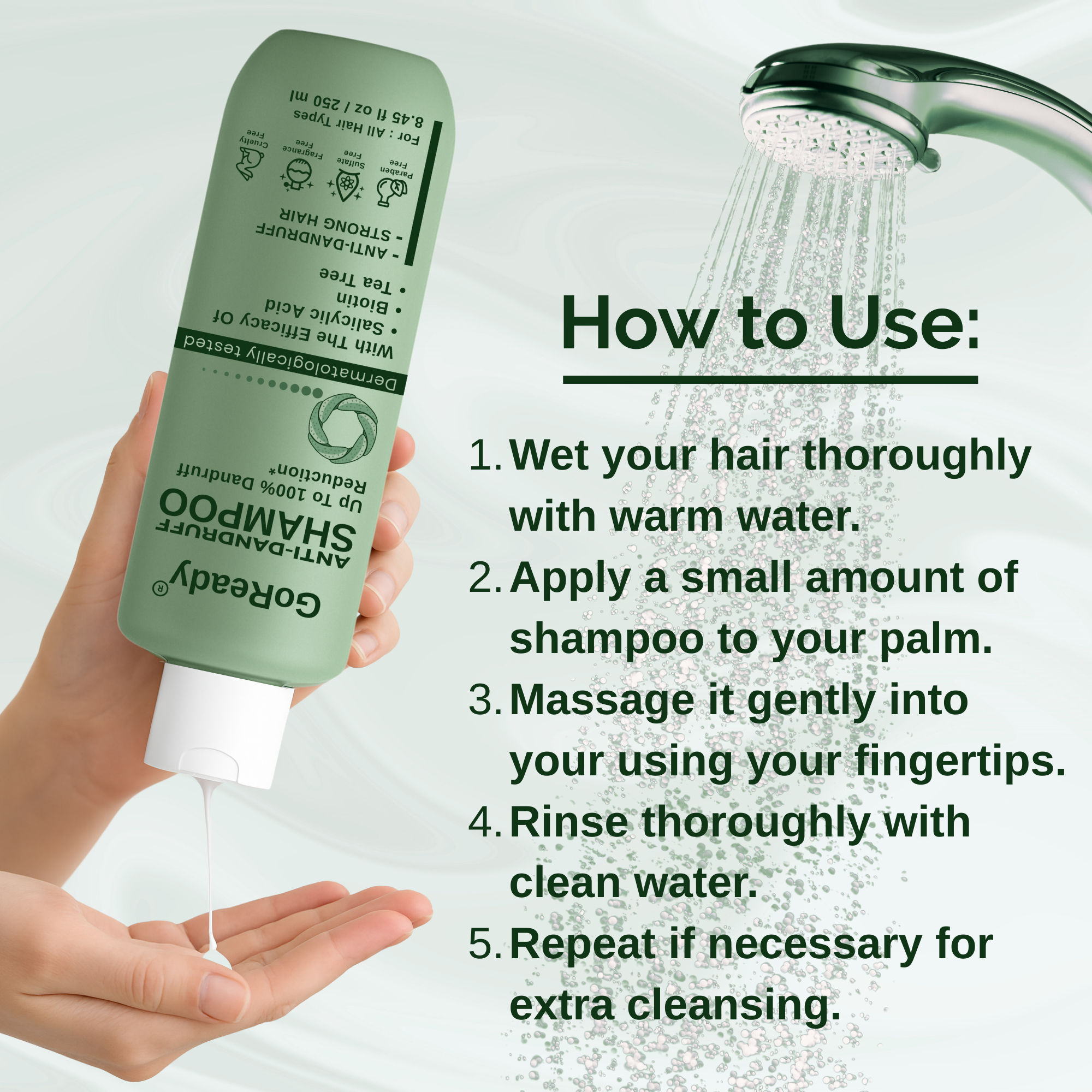 GoReady® Anti-Dandruff Shampoo - Strengthens Hair with Salicylic Acid & Biotin  (250 ml)
