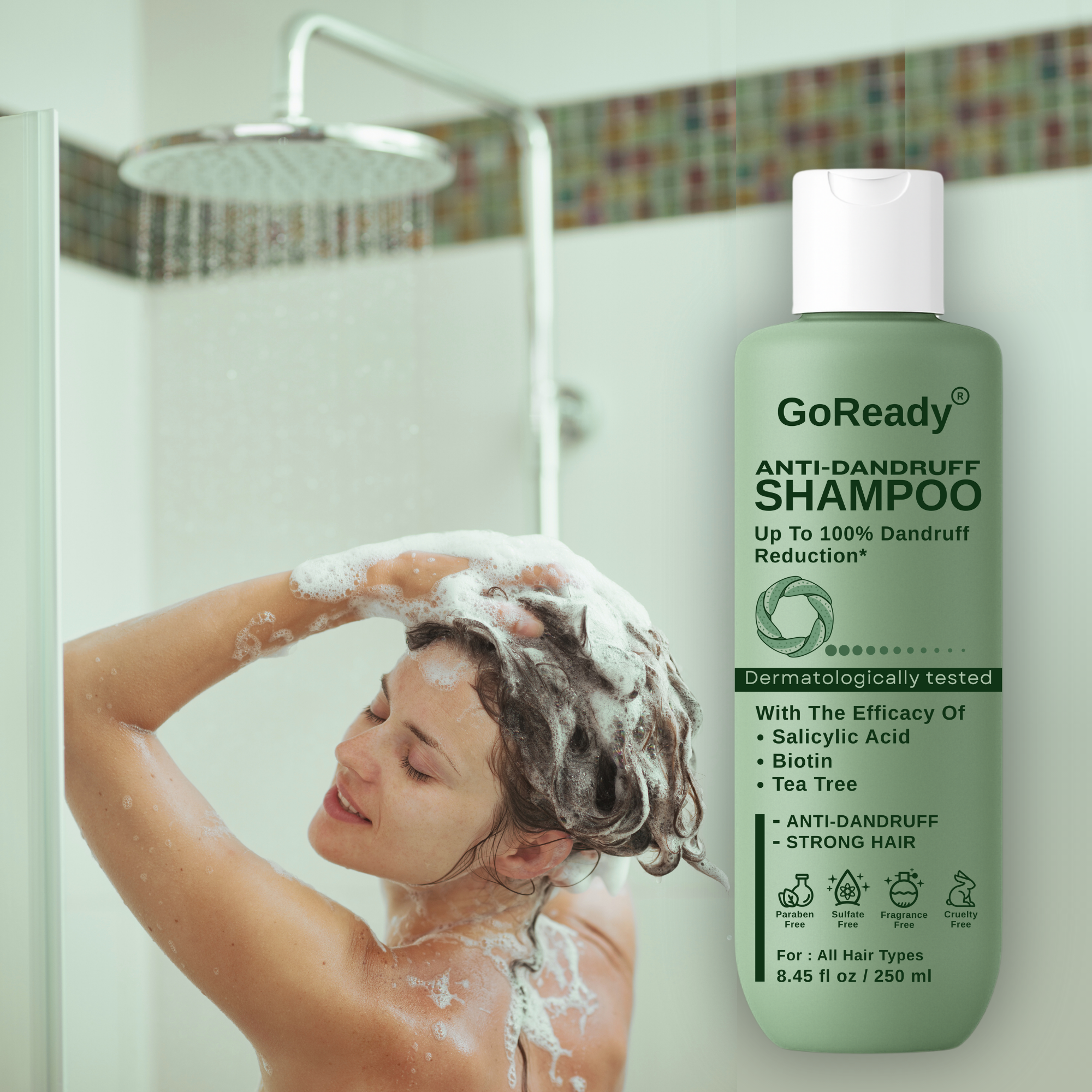 GoReady® Anti-Dandruff Shampoo - Strengthens Hair with Salicylic Acid & Biotin  (250 ml)