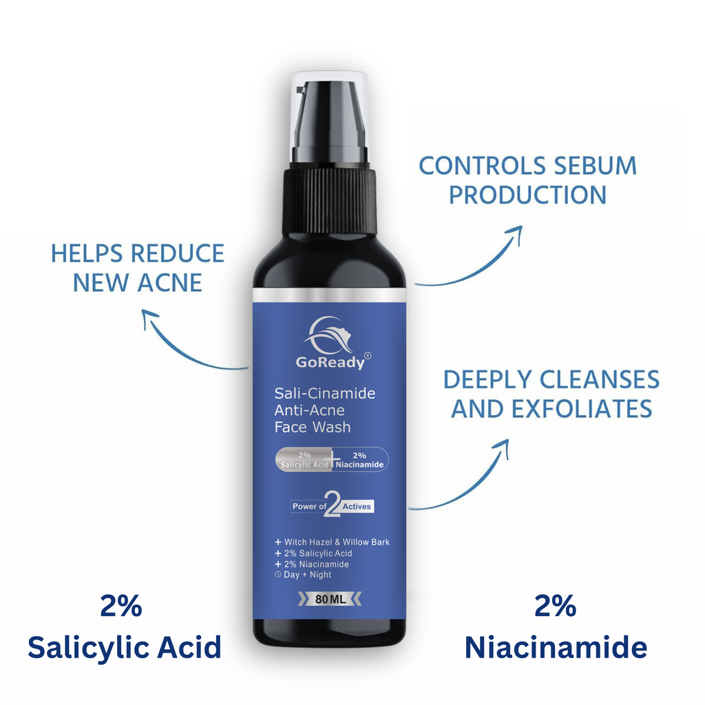 GoReady® Sali-Cinamide Anti-Acne with 2% Salicylic Acid & 2% Niacinamide Face Wash  (80ml)